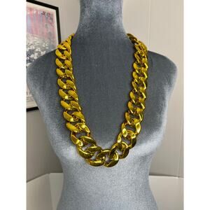 Bold Gold-Tone Chunky Chain Necklace - Women Novelty Plastic